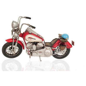 RED HARLEY-DAVIDSON MOTORCYCLE METAL HANDMADE scale model Motorcycle