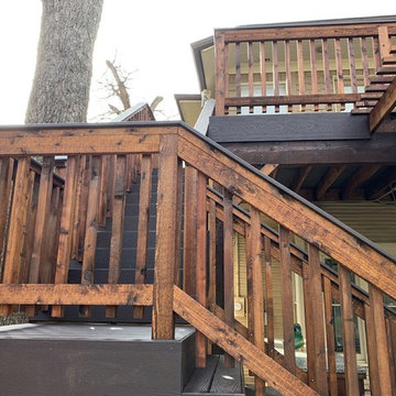 First and Second Floor Deck with Extended Pergola