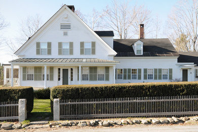 Inspiration for a farmhouse exterior home remodel in Boston