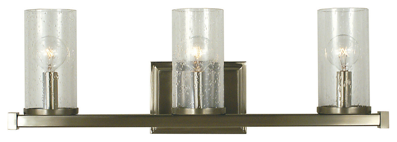 Compass 3-Light Bath Vanity Fixture, Brushed Nickel - Transitional - Bathroom Vanity Lighting ...