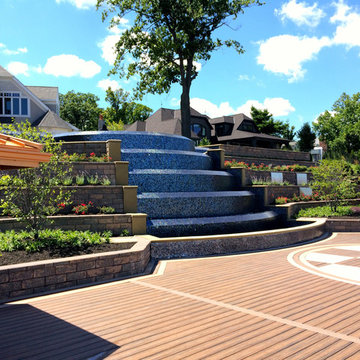 Lakefront Resort Inspired Pool, Patio and Suspended Deck