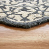 2' X 4' Navy And White Decorative Hearth Rug