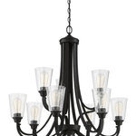 Craftmade - Grace 9-Light Transitional Chandelier in Espresso - This 9-light transitional chandelier from Craftmade is a part of the Grace collection and comes in a espresso finish. It measures 32" wide x 31" high. Uses nine standard dimmable bulbs. This light would look best in a dining room. For indoor use.  This light requires 9 , . Watt Bulbs (Not Included) UL Certified.