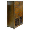 Korean Brass Hardware Deco Dresser Storage Side Cabinet