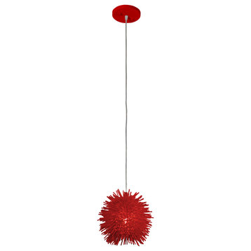 Varaluz 169M01SRE 1-Light Mini Pendant Urchin Super Red