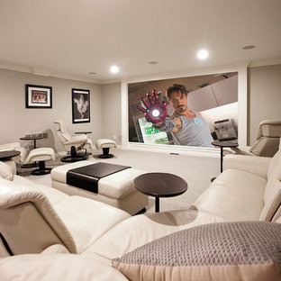 Inspiration for a classic home cinema in Detroit.