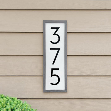 House Number Sign with Decorative Frame