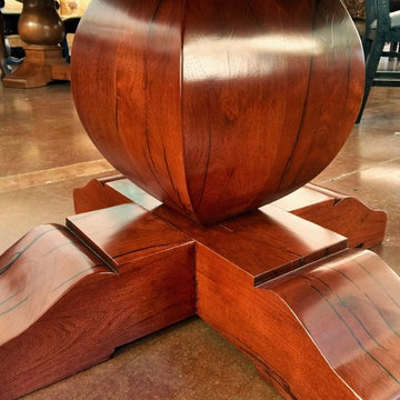Mesquite Wood Round Dining Table