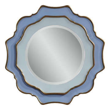 Bassett Mirror Caprice Wall Mirror in Blue with Goldleaf