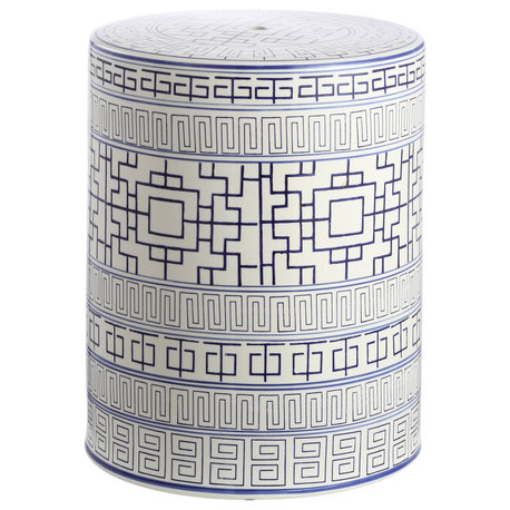 Safavieh Parri Garden Stool, Blue/White