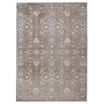 Jaipur Living - Vibe Fionn Oriental Gray and Taupe Area Rug, 8'10"x12'7" - The stunning En Blanc collection captures the elegance of neutral, vintage-inspired patterns and melds Old World aesthetics with an updated and luxurious vibe. The Fionn rug boasts an ornate brocade motif in tones of gray, taupe, and white. Soft and lustrous, this chameleon-like design emulates the timeless style of a Turkish hand-knotted rug, but in an accessible polyester and viscose power-loomed quality.