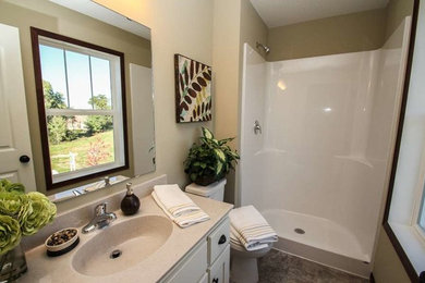 Example of a transitional bathroom design in Minneapolis