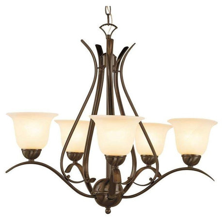 Aspen 5-Light Chandelier, Rubbed Oil Bronze With Marbleized