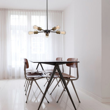 Beaugard 5-Light Matte Black Chandelier with Antique Brass Sockets