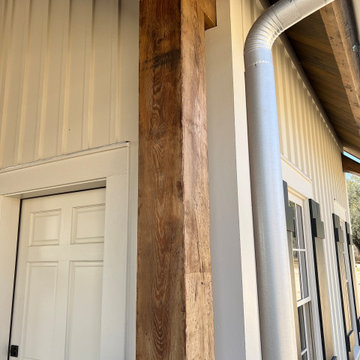 Original Face Sawn Box Beams and Original Face Reclaimed Antique Heart Pine Soli