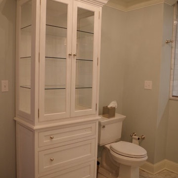 Open Vanity & Steam Shower Bathroom | St. Louis, MO