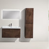 Happy Wall Mounted Vanity With Reinforced Acrylic Sink, Rosewood, 36"