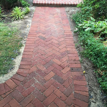 Paver Walkway in Washington DC in Herringbone Design, Shepherd Park NW