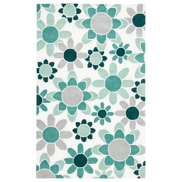 Safavieh Safavieh Kids Sfk923Y Floral Country Rug, Ivory and Green, 4'0"x6'0"