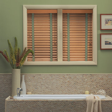 Wood Blinds with Decorative Tape