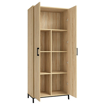 Sauder North Avenue Engineered Wood Storage Cabinet in Charter Oak Finish