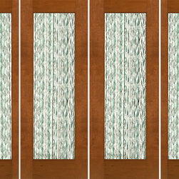 Prehung Prehung 2-1/4" Thick Mahogany Double Doors Sidelites Waterfall Casting G - Front Doors