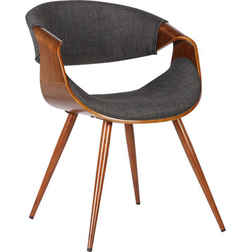 Butterfly Mid-Century Dining Chair, Walnut, Charcoal