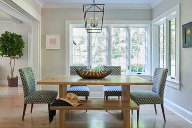 Inspiration for a transitional dining room in New York.