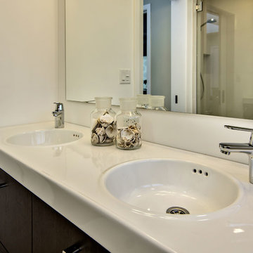 Floating Vanity in Shared Bathroom