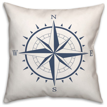 Compass Navy 18x18 Pillow