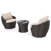 GDF Studio 3-Piece Capetown Outdoor Wicker Chat Set With Cushions