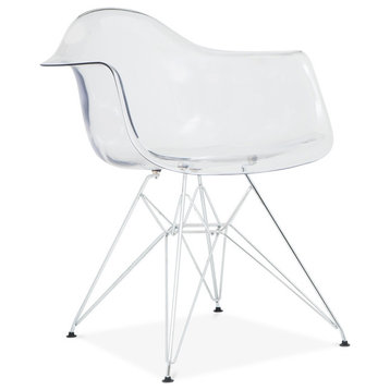 Acrylic Bucket Chair With Chrome Legs