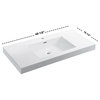 Dowell 18" FTB Resin Bathroom Vanity Basin, White, 48wx18dx6h Single