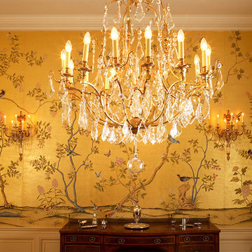 Gold Foil Hand-Painted Silk Wallpaper