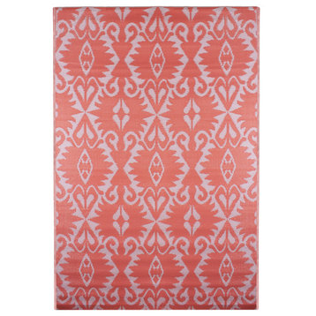 4' x 6' Pink Abstract Pattern Rectangular Outdoor Area Rug