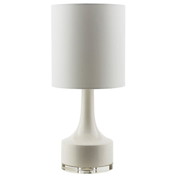 Farris Table Lamp by Surya, White/White Shade