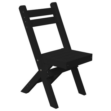 Poly Lumber Coronado Folding Bistro Chair, Black