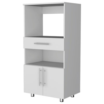 Corsica Pantry Cabinet Microwave Stand, Multi-Function With Drawer