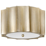 Hinkley Lighting - Hinkley Lighting Gia 2-Light Indoor Med Flush Mount, Gold/Etched Lens, 34094CPG - Gia is a vintage-inspired showstopper. Handmade dramatic scalloped edges adorn the outer rim of each fixture to evoke old-world glamour while hand-painted Brushed Graphite and Champagne Gold finishes complete the look. The upscale sconce will cast light up and down from a bottom etched glass lens.