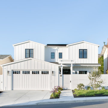 Modern Coastal Exterior with Board-and-Batten Detail