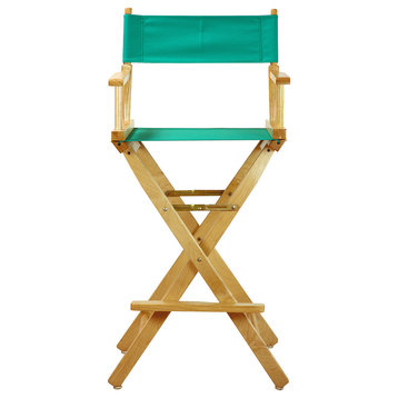 30" Director's Chair With Natural Frame, Teal Canvas