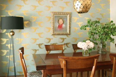 Example of an eclectic dining room design in Albuquerque