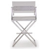 Director White Stainless Steel Counter Stool - White