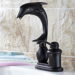 Versailles Dolphin Shaped Single Handle Bathroom Sink Faucet - Bathroom Sink Faucets