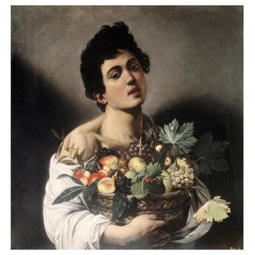 "Young Boy with Basketful of Fruit" Digital Paper Print by Caravaggio, 23"x24"