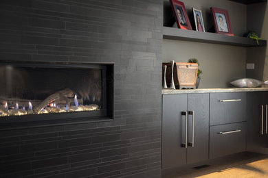Modern Stone Fireplace in Chicago