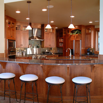 Craftsman Style Kitchen with Cherry Cabinets