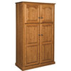 Oak Kitchen Pantry With upper Storage, Persimmon Red Oak