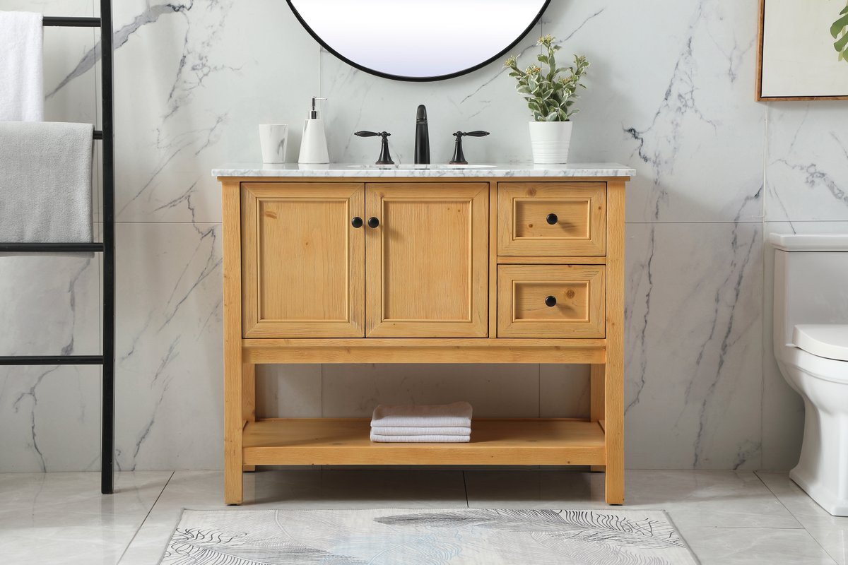 Elegant VF27042NW 42" Single Bathroom Vanity, Natural Wood ...