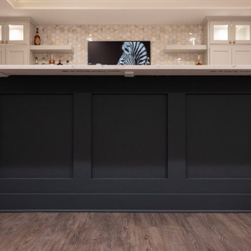 Finished Basement with Bar and Accent Wall in Commerce Twp., MI